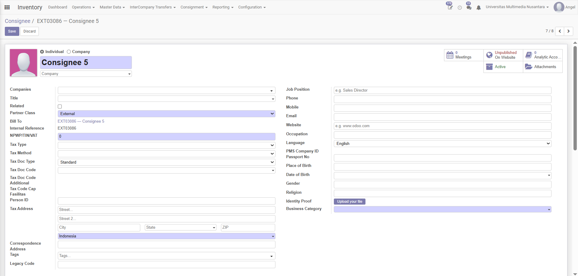 fill-header-consignee