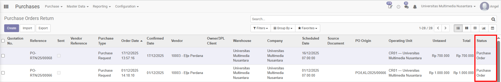po-return-status-column